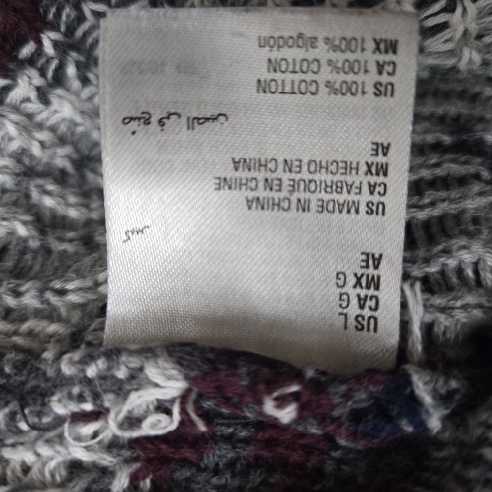 Club Room Cardigan‎ Mens Large Blue Shawl Collar Button Up Dog Novelty Fair Isle - Picture 5 of 7
